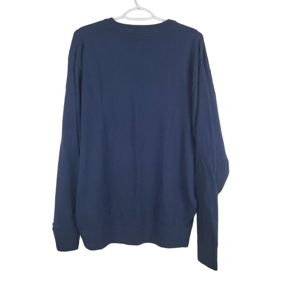 Tommy Hilfiger Cashmere Blend Sweater Size XL Pullover V Neck Embroidery Blue - Picture 5 of 5